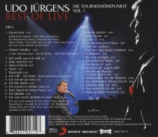 Udo Jürgens - Best Of Live - Die Tourneehöhepunkte - Vol. 1 - CD Back-Cover