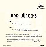 Udo Jürgens - Todo o nada / Dame la mano mon amour - Vinyl-Single (7") Back-Cover