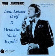 Udo Jürgens - Dein letzter Brief / Wenn die Nacht vergeht - Vinyl-Single (7") Front-Cover