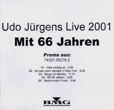 Udo Jürgens - Mit 66 Jahren - Live 2001 - CD Front-Cover