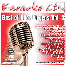 Udo Jürgens - Karaoke CD - Best of Vol. 3 - CD Front-Cover
