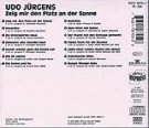 Udo Jürgens - Zeig mir den Platz an der Sonne - CD Back-Cover