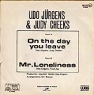 Udo Jürgens - On the day you leave / Mr. Loneliness - Vinyl-Single (7") Back-Cover