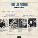 Udo Jürgens - Chante en Francais - Vinyl-EP Back-Cover